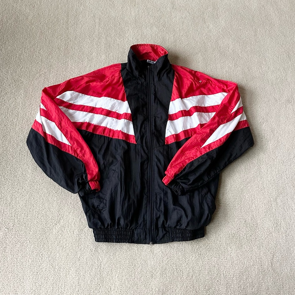 Vintage 90s Red/White/Black Windbreaker
